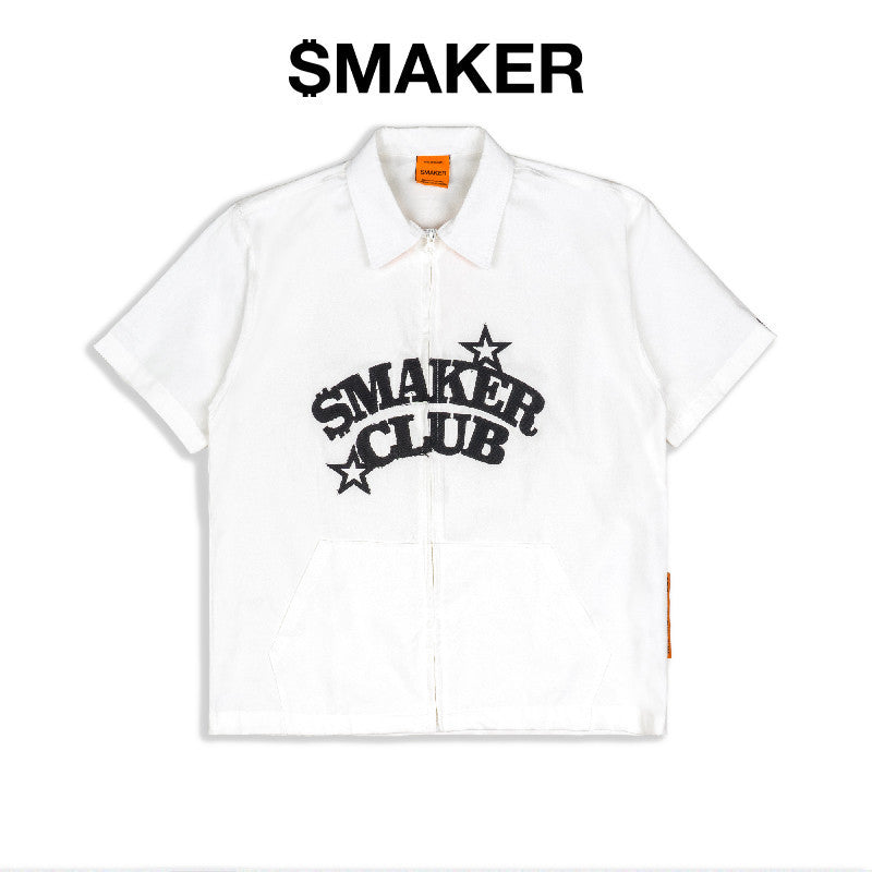 [SMAKER] White khaki shirt - RAW SMAKER KHAKI BOXY SHIRT IN WHITE