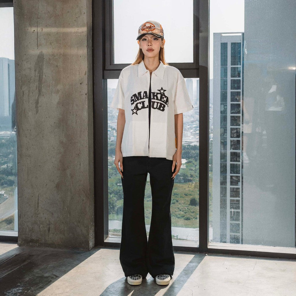 [SMAKER] Quần jean denim đen trơn dài ống loe - FLARE JEANS IN BLACK