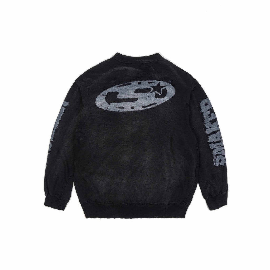 [SMAKER] Áo thun 100% cotton washed màu đen - ADDICTED WASHED SWEATER IN BLACK