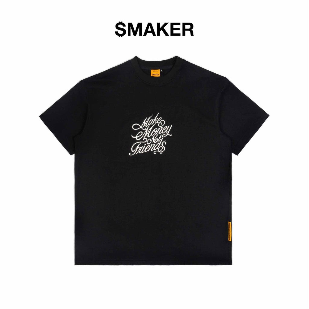 [SMAKER] Áo thun 100% cotton chữ thêu màu đen - MMNF EMBROIDERY TEE IN BLACK