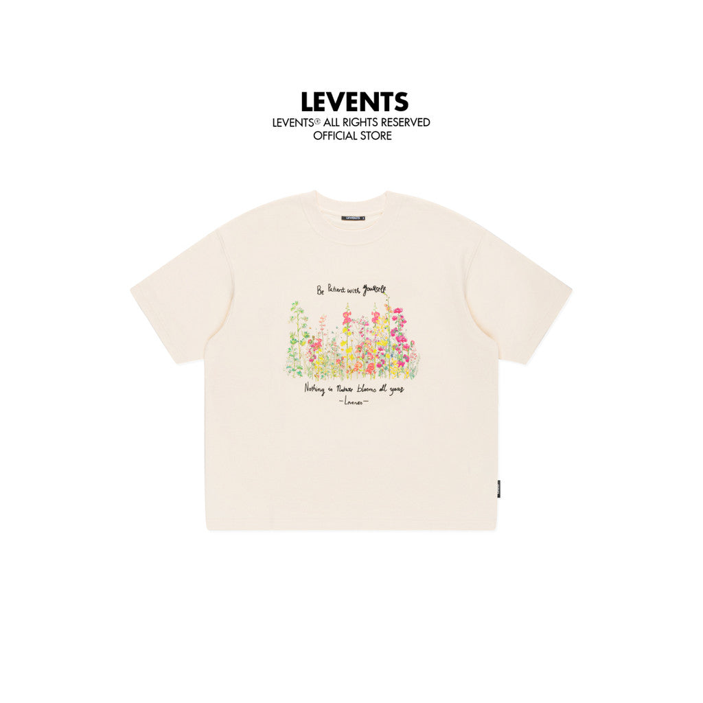 Áo Thun  Levents My Garden Semi-Oversize Tee/ Tan 100% Cotton T-shirt Unisex