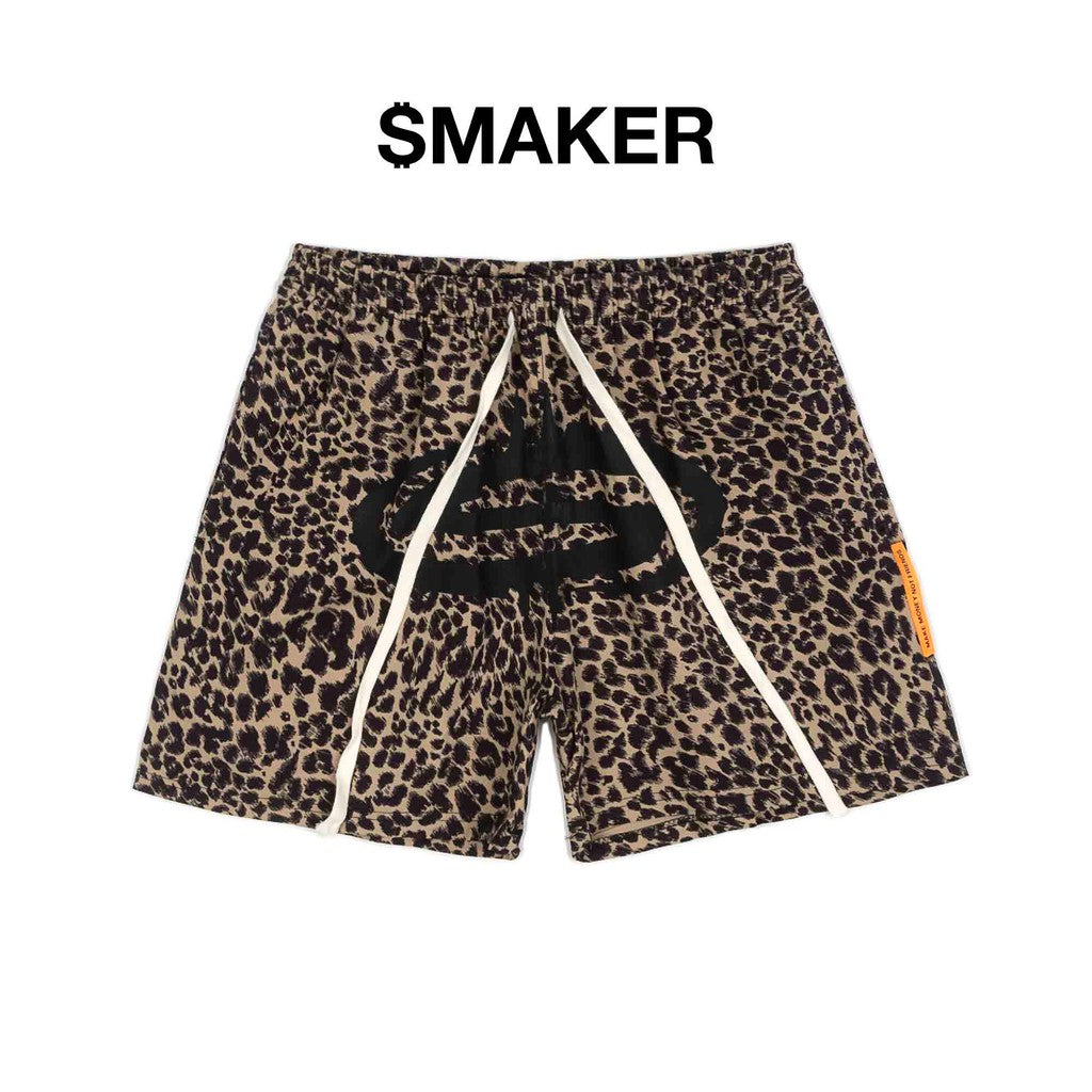 [SMAKER] Shorts with leopard print - LOGO CHEETAH NYLON SHORT