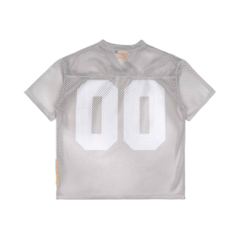 [SMAKER] Áo thun vải lưới in chữ màu xám - PROPERTY MESH BOXY TEE IN GREY