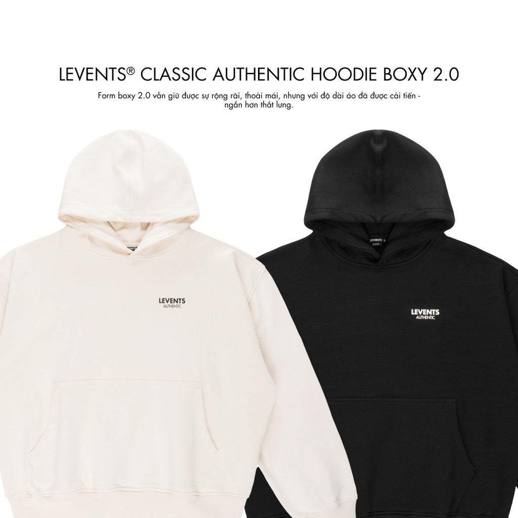 Áo Hoodie Boxy 2.0 Levents Classic Authentic Chất Nỉ Chân Cua Unisex