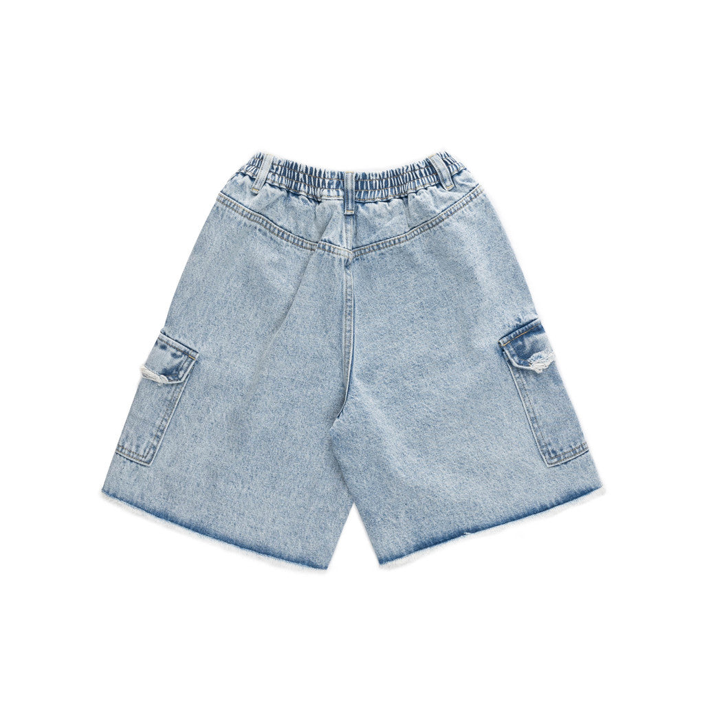 Quần Đùi Levents Cargo Denim Short Jeans/ Blue Pants Chất Denim Túi Hộp Unisex Short