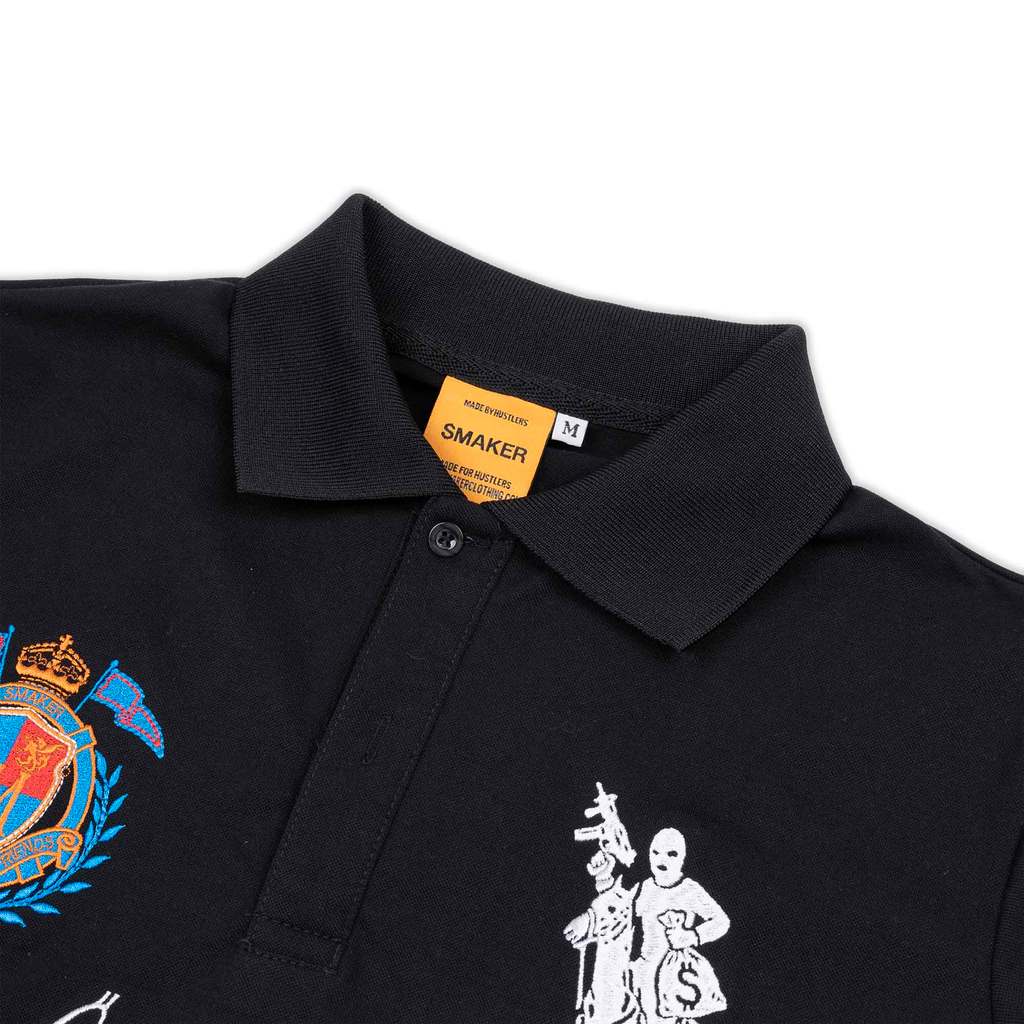 [SMAKER] Áo thun polo 100% cotton màu đen - $4L POLO IN BLACK