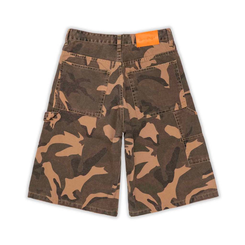 [SMAKER] Quần đùi form quần rộng hoạ tiết lính camo màu nâu có vẩy sơn - VVS & BETTER BAGGY SHORTS IN CAMO