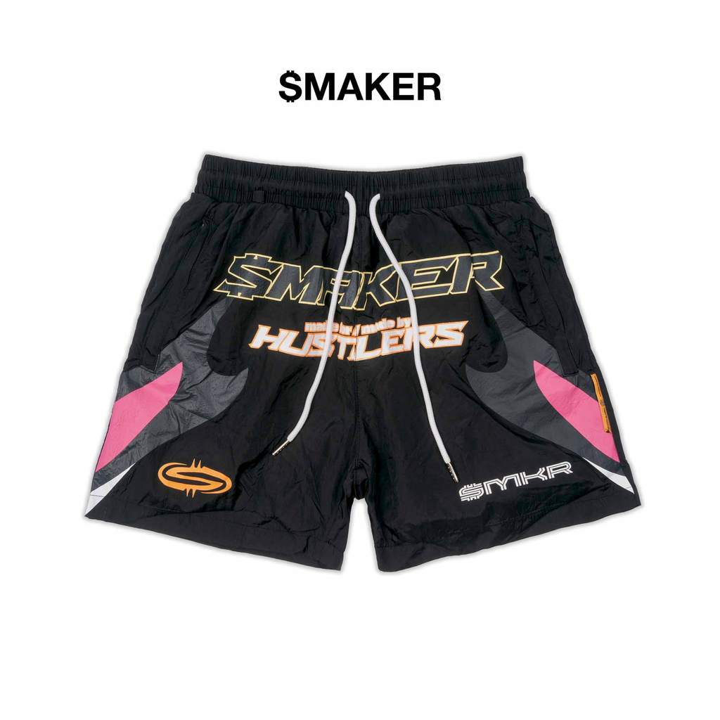 [SMAKER] Quần đùi 100% nylon màu đen - HUSTLERS RACING NYLON SHORT IN BLACK