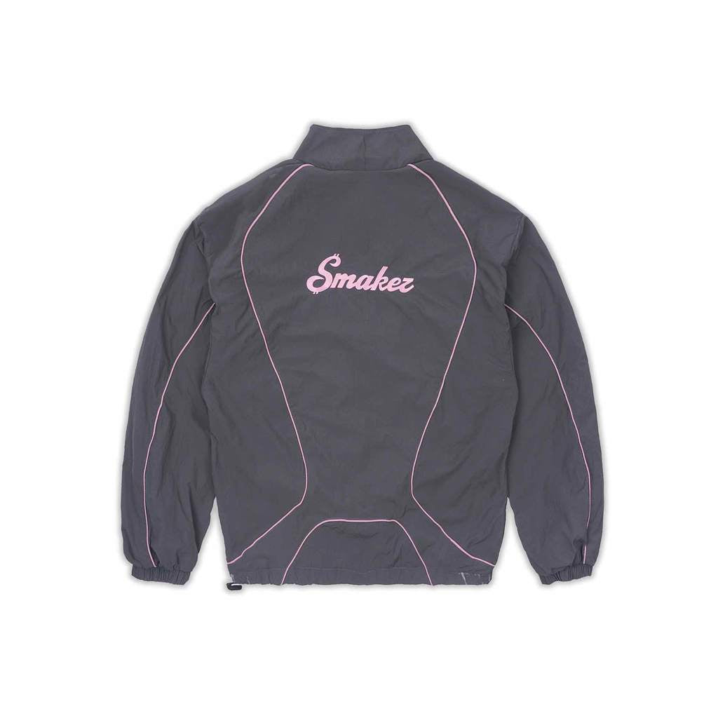 [SMAKER] Áo khoác vài dù màu xám có mũ - $MAKER NYLON TRACKSUIT JACKET IN GREY