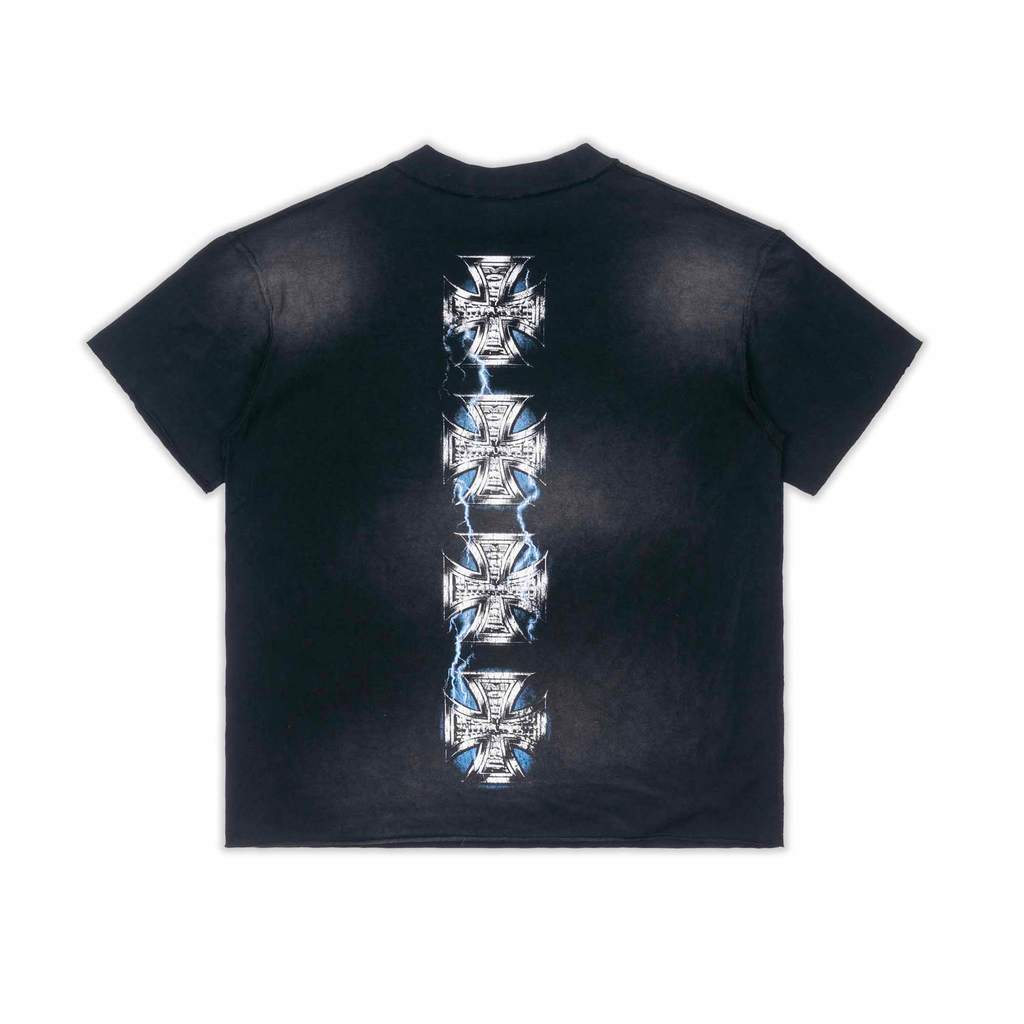 [SMAKER] Áo thun in hình 100% cotton màu đen - DRAGON TIGER WASHED TEE IN BLACK