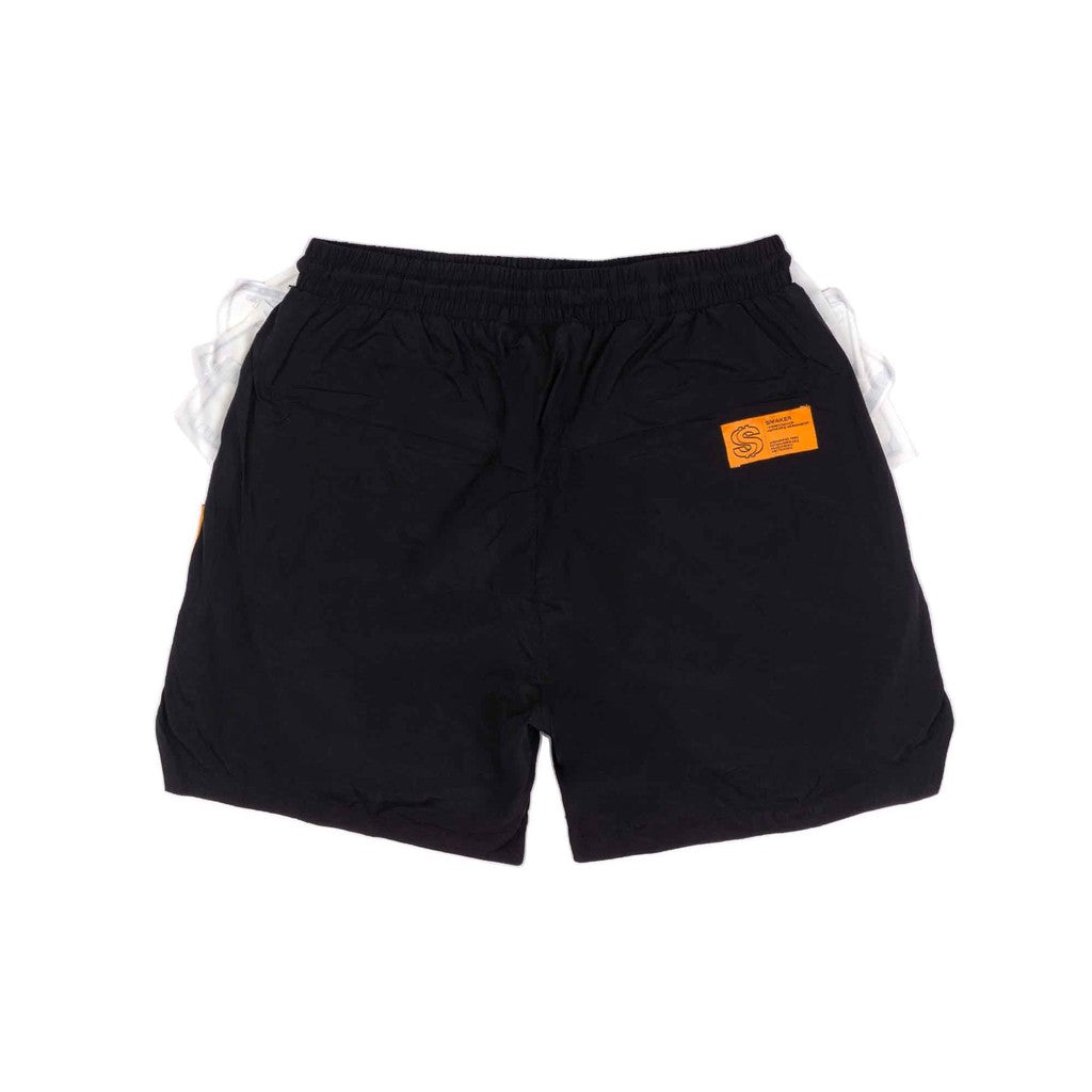 [SMAKER] Quần đùi short ngắn có hoạ tiết tiền màu đen - 2 POCKETS FULL NYLON SHORTS IN BLACK