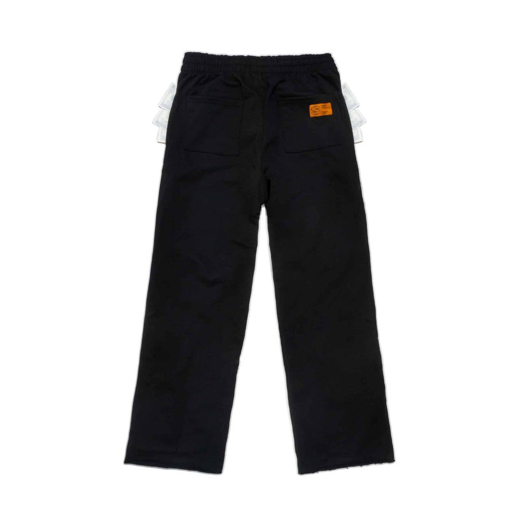[SMAKER] 100% cotton black sweatpants - 2 POCKETS FULL SWEAT PANTS IN BLACK