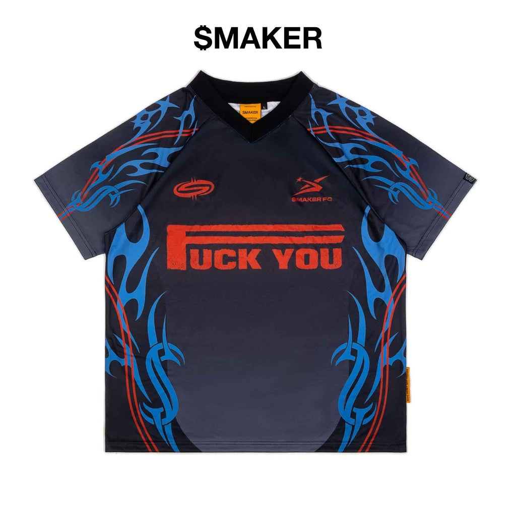 [SMAKER] Áo thun vải lưới mesh thoáng mát màu đen - F$$$ YOU JERSEY IN BLACK