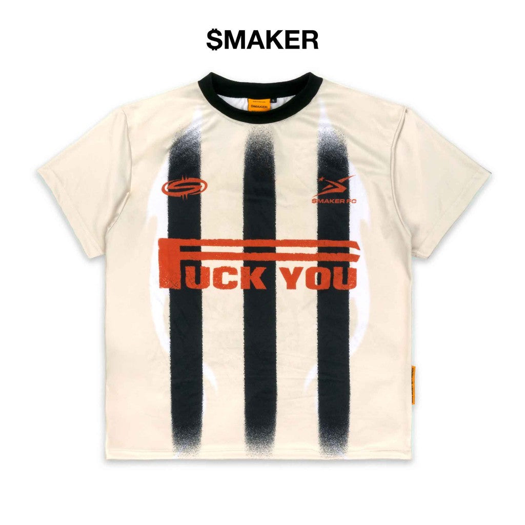 [SMAKER] Áo thun vải lưới mesh thoáng mát màu kem - F$$$ YOU JERSEY IN CREAM