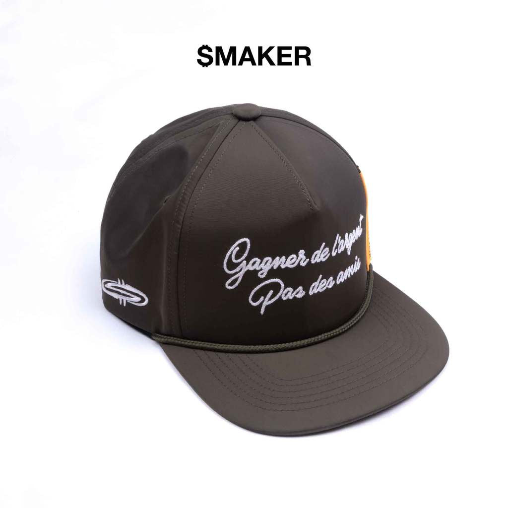 [SMAKER] Nón mũ lưỡi trai 100% nylon màu xanh oliu - GAGNER DE LARGENT NYLON SNAPBACK IN OLIVE