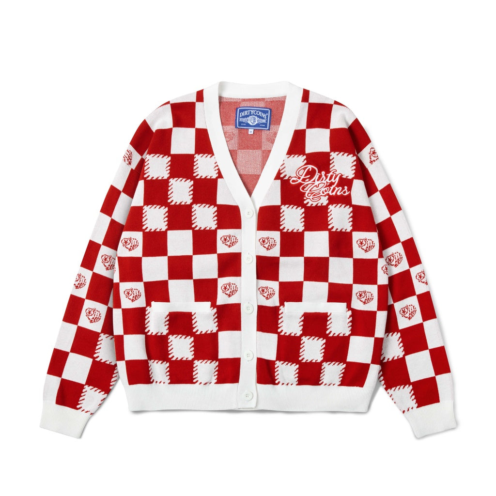 DirtyCoins Checkerboard Knit Cardigan