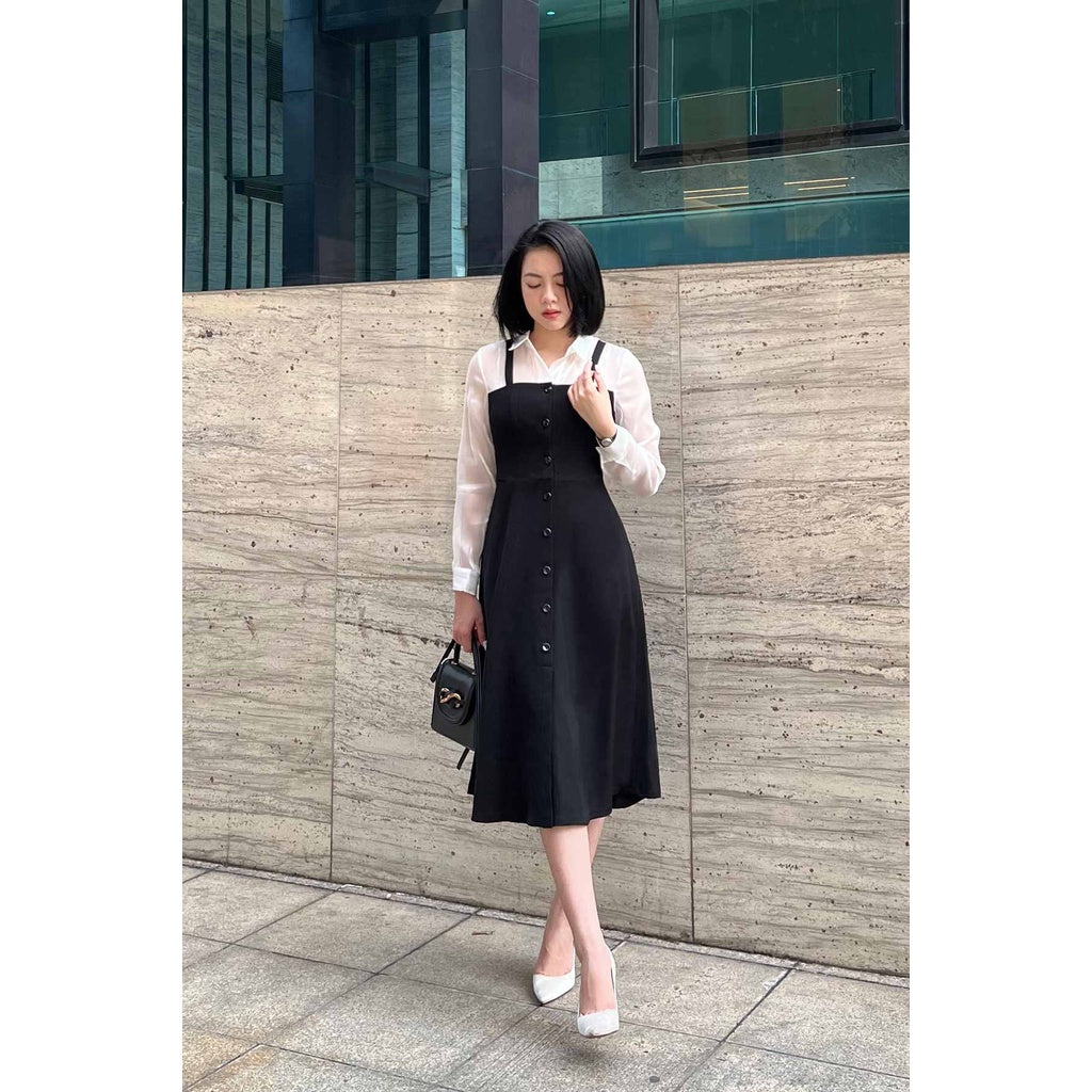 Long-sleeved German collar flared dress - Flared skirt with long-sleeved shirt V63L22Q007