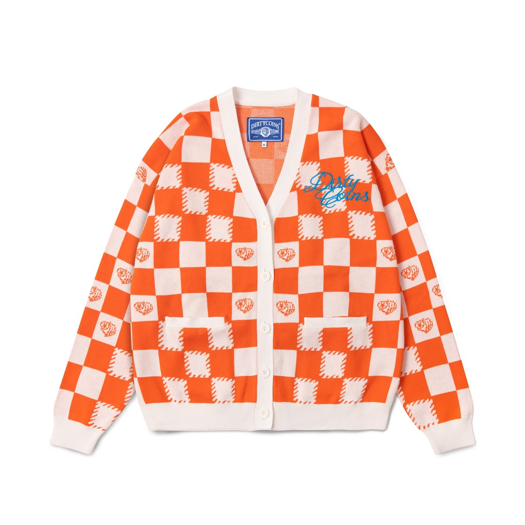 DirtyCoins Checkerboard Knit Cardigan