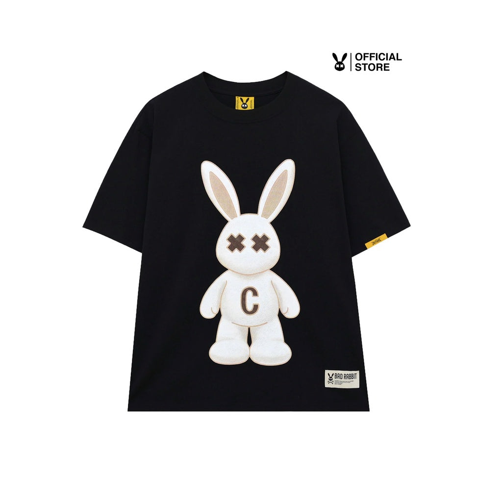 Unisex Bad Rabbit BLACK FLUFFY RABBIT TEE 100% Cotton - Genuine Local Brand