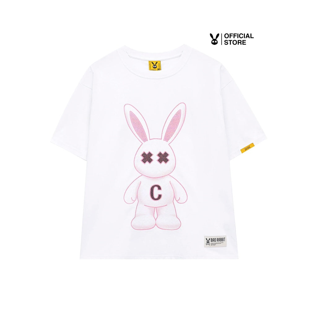 Unisex Bad Rabbit WHITE FLUFFY RABBIT TEE 100% Cotton - Genuine Local Brand