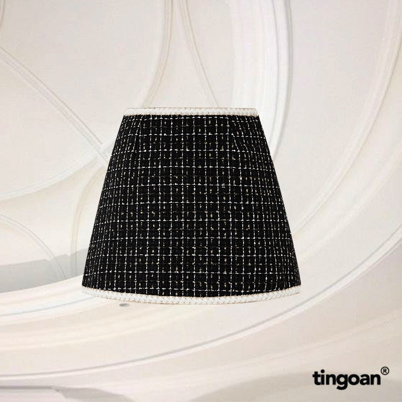 TINGOAN® - Sparkling tweed mid-rise skirt, form A black MIDNIGHT TWEED SKIRT V2/BL