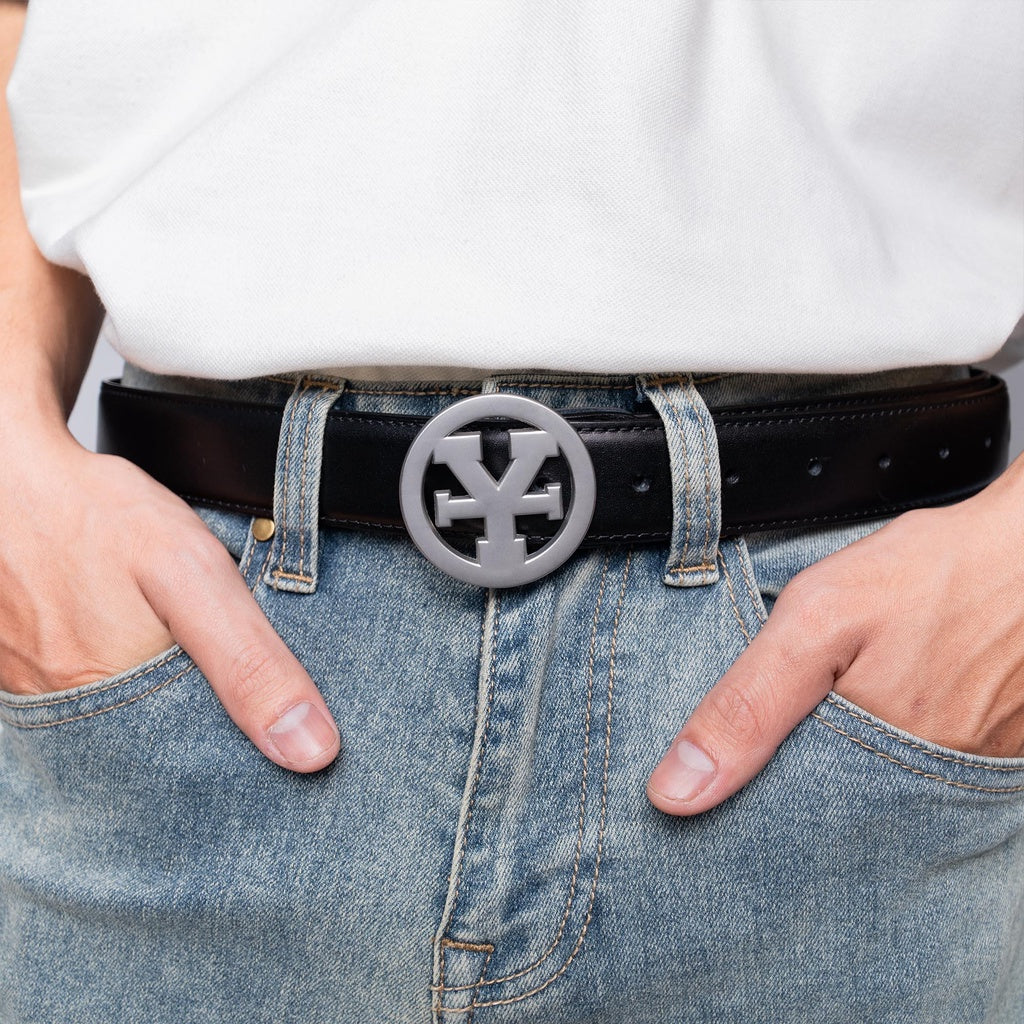 DirtyCoins Y Logo Leather Belt