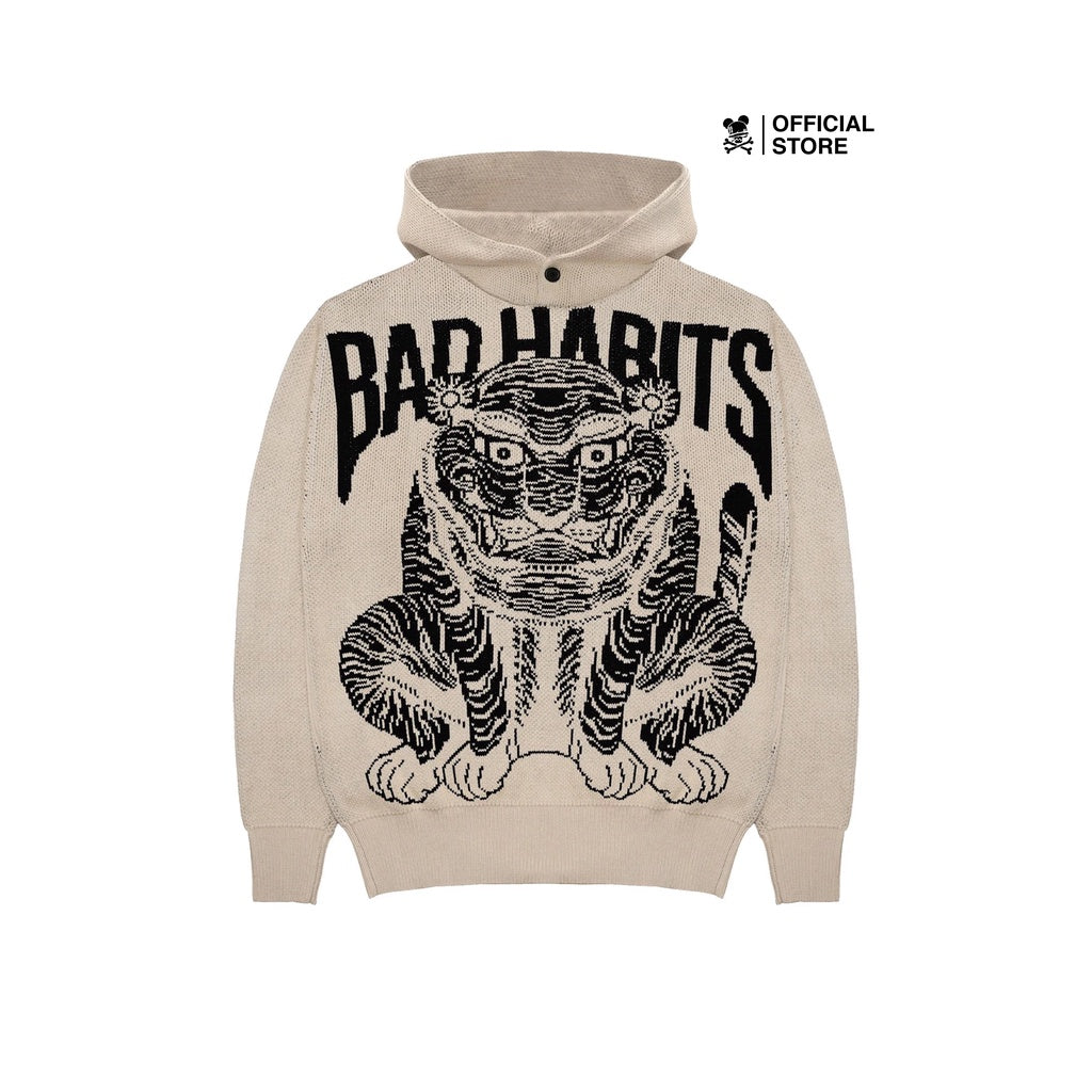 Bad Habits TIGER KNIT HOODIE Jacket for Men and Women - Genuine Local Brand