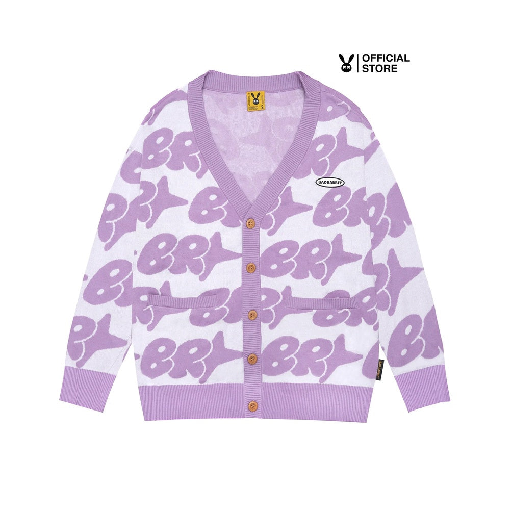 Áo Khoác Len Unisex Bad Rabbit PURPLE CARTOON CARDIGAN - Local Brand Chính Hãng