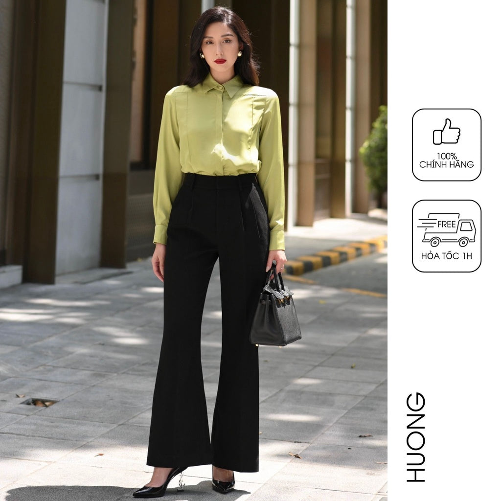 Quần suông xếp ly đen HUONG BOUTIQUE HBQ89