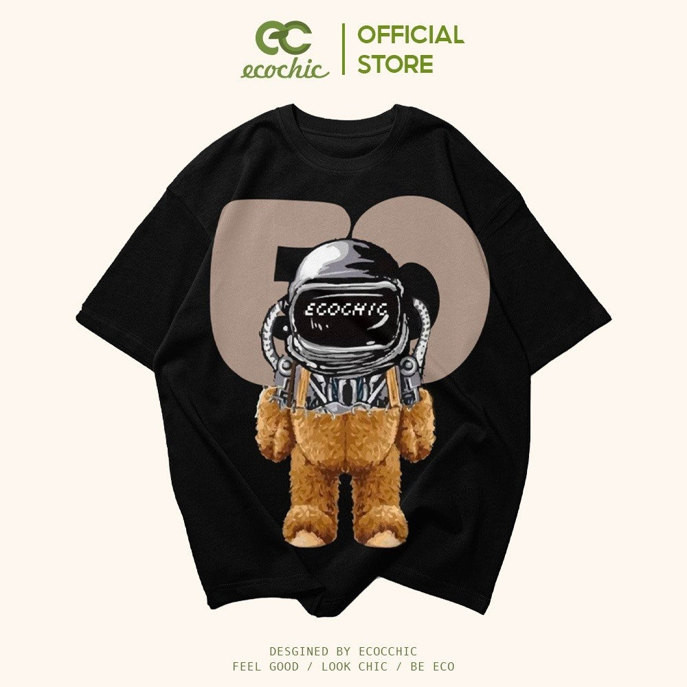 ECOCHIC ASTRO-BEAR T-Shirt Tee Local Brand Genuine Unisex Loose Form Oversize Premium Cotton 100% F591 