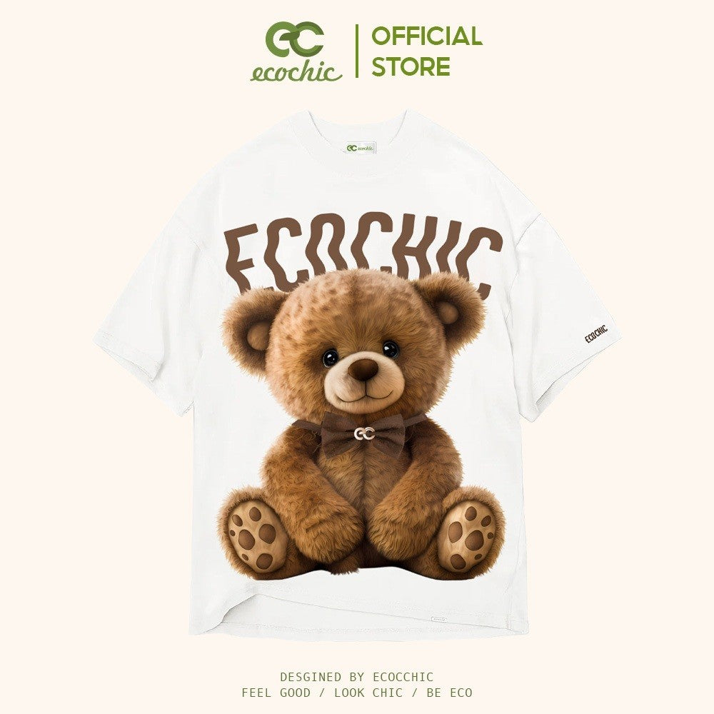 Áo Phông ECOCHIC BEAR-BOW Tee Local Brand Chính Hãng Unisex Form Rộng Oversize Premium Cotton 100% F596