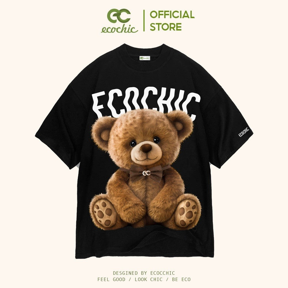 Áo Phông ECOCHIC BEAR-BOW Tee Local Brand Chính Hãng Unisex Form Rộng Oversize Premium Cotton 100% F596