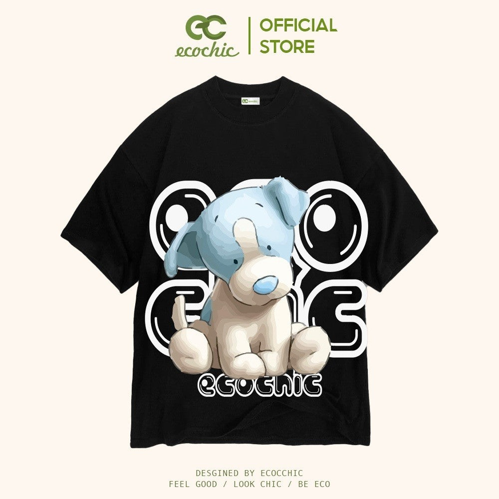 ECOCHIC PUPPY BLUE T-Shirt Tee Local Brand Genuine Unisex Loose Form Oversize Premium Printed 100% Cotton B001 