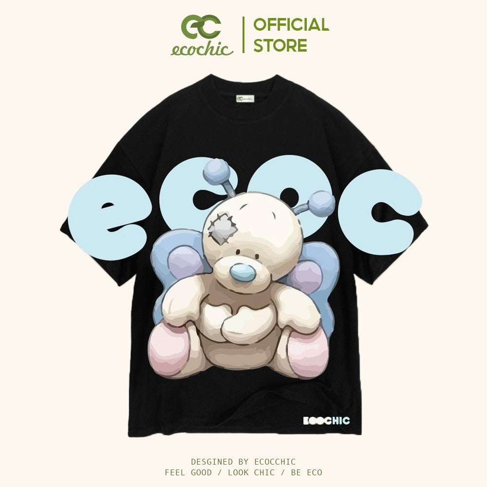 ECOCHIC BUTTERFLY BEAR T-Shirt Tee Local Brand Genuine Unisex Loose Form Oversize Premium Cotton 100% B007 