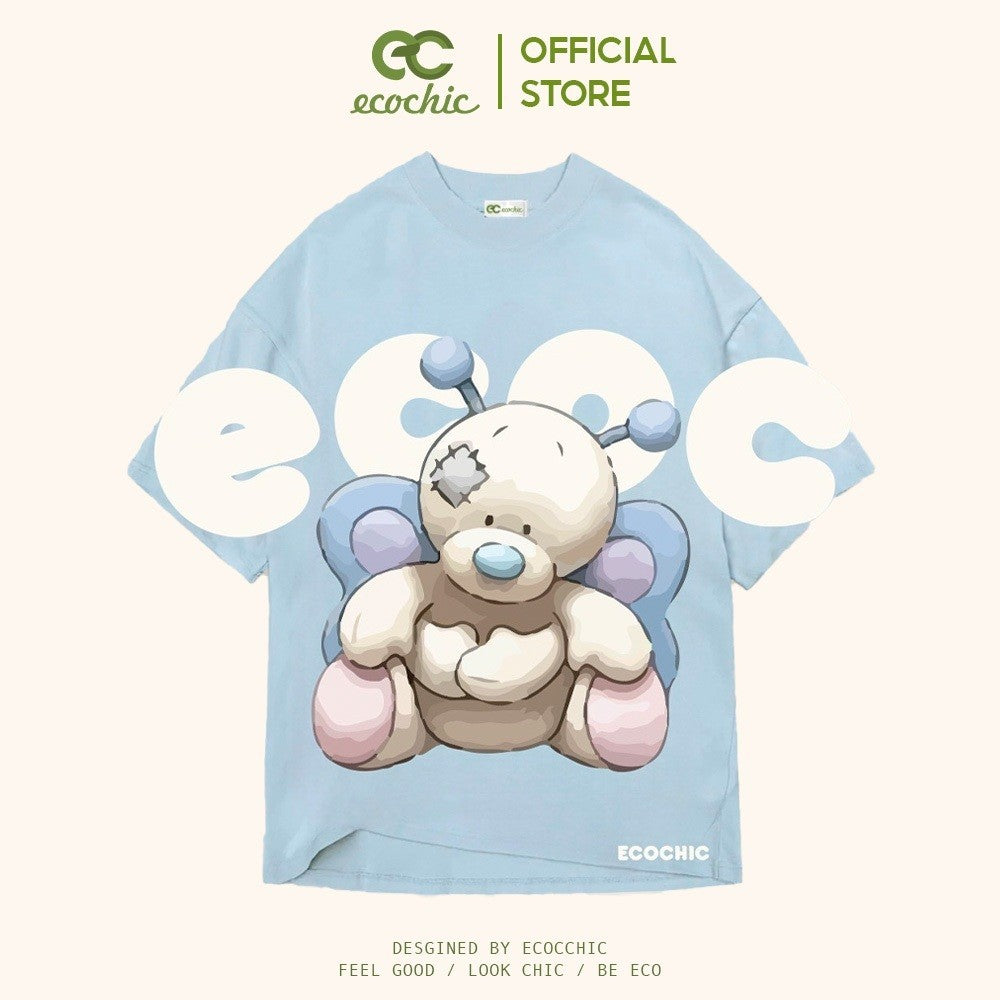 ECOCHIC BUTTERFLY BEAR Tee Local Brand Authentic Unisex Oversize Premium Cotton 100% B007