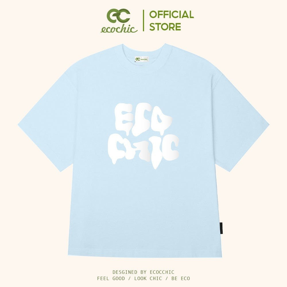 Boxy T-shirt ECOCHIC MELTING TEE Local Brand Genuine Unisex Short Form Oversize Premium Cotton 100% F595 