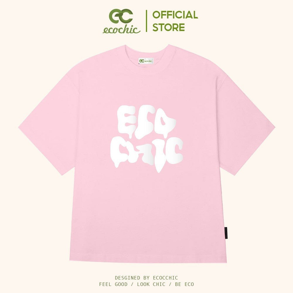 Boxy T-shirt ECOCHIC MELTING TEE Local Brand Genuine Unisex Short Form Oversize Premium Cotton 100% F595 