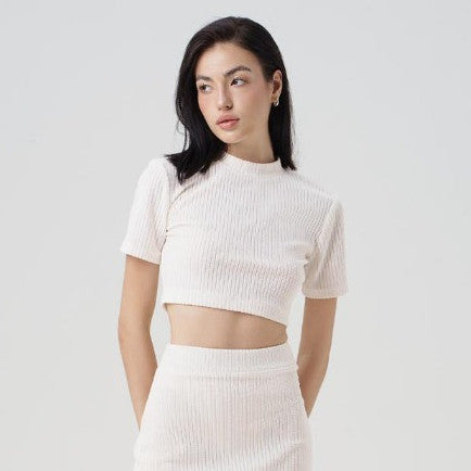 RECHIC Áo croptop Simpli form ôm chất thun dày dặn thoải mái