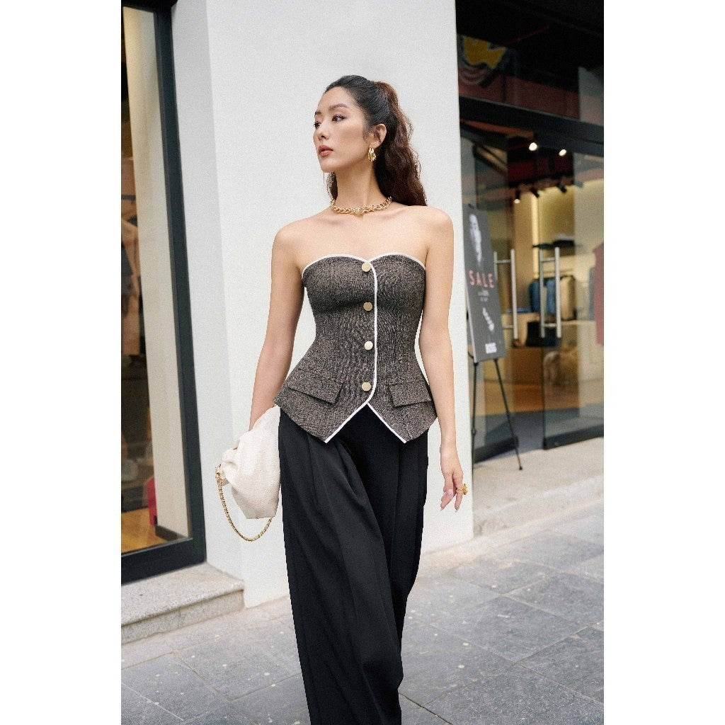 RECHIC Nazill mid-length, high-waisted straight pants with a chic silhouette