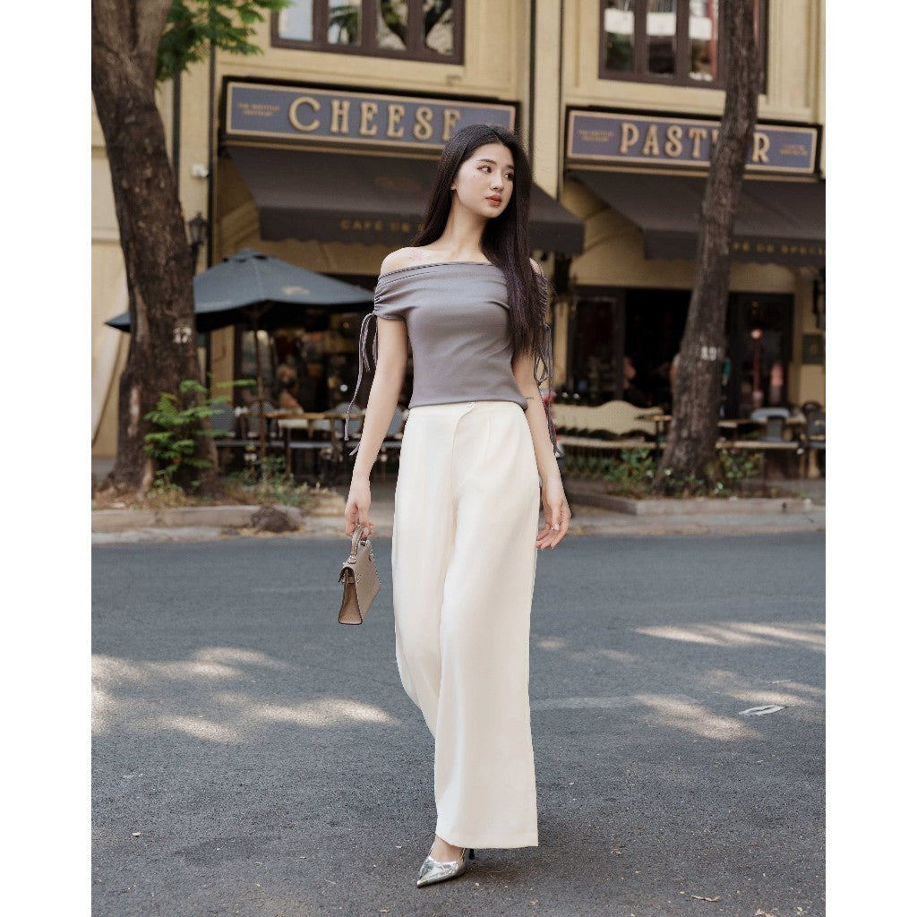 RECHIC Celin long, straight, wide-leg, high-waisted pants with hacked silhouette