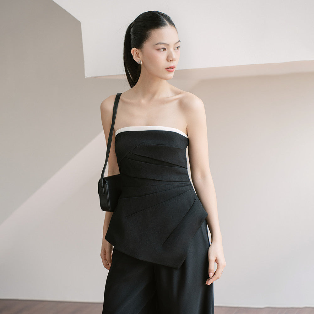 RECHIC Rina bustier shirt with luxurious diagonal bodice