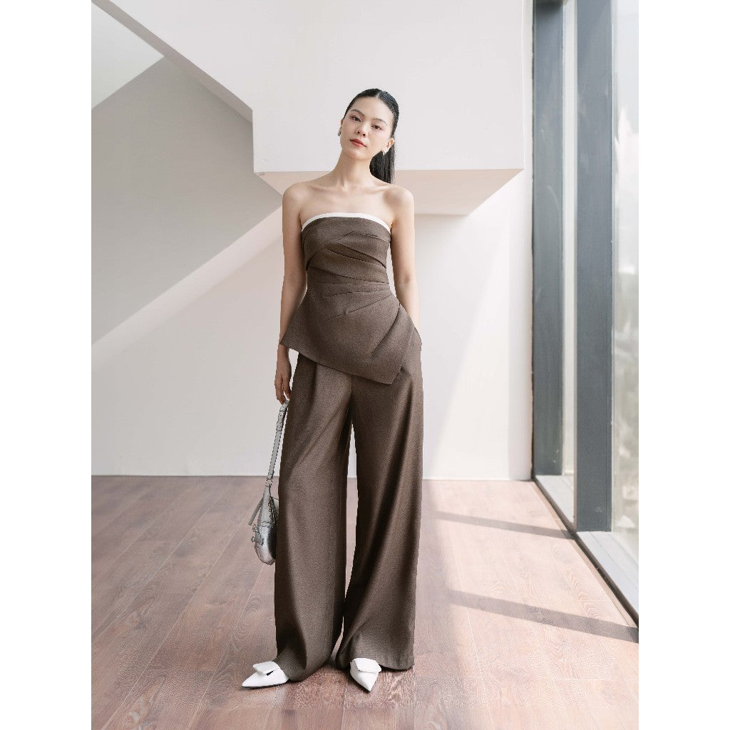 RECHIC Celin long, straight, wide-leg, high-waisted pants with hacked silhouette