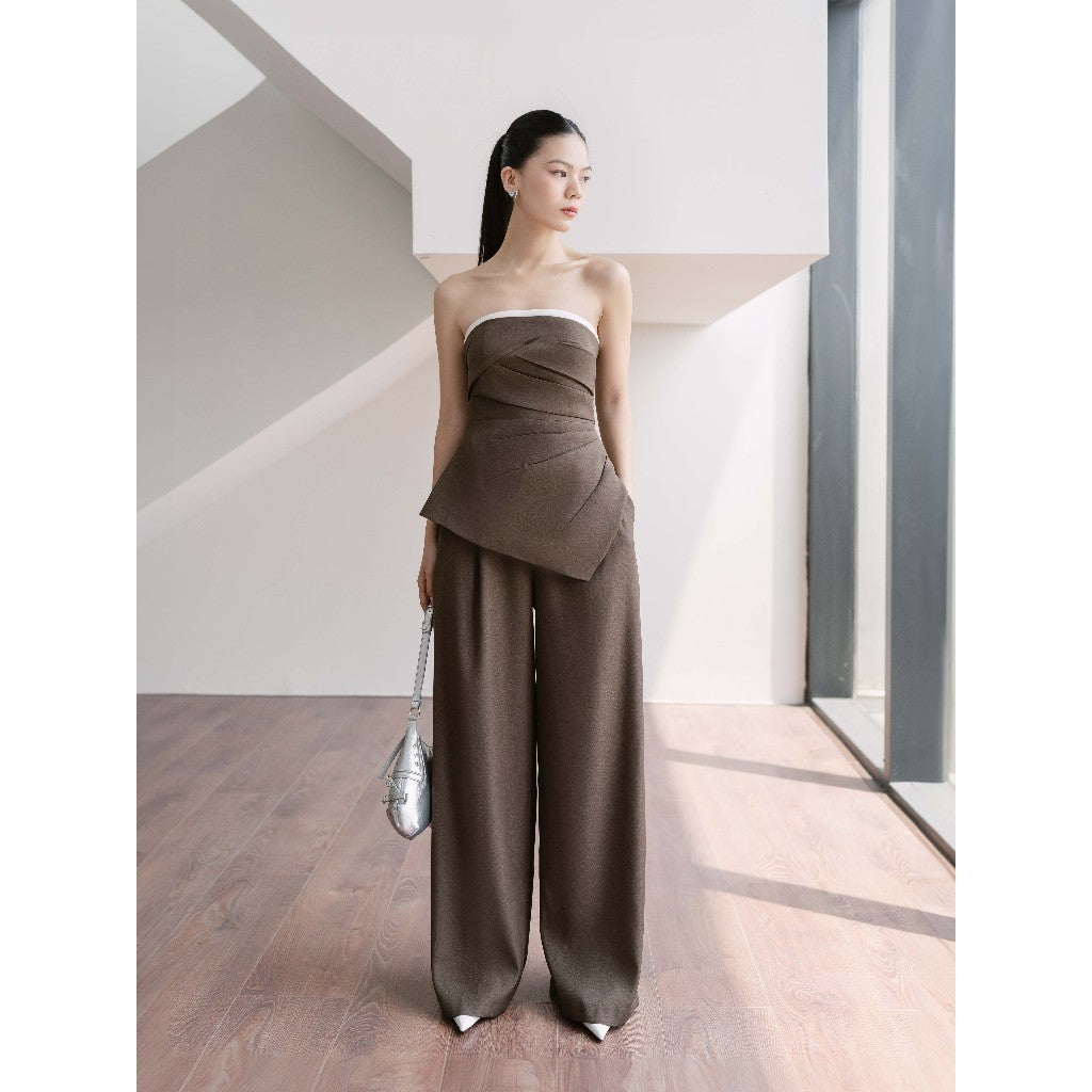 RECHIC Celin long, straight, wide-leg, high-waisted pants with hacked silhouette