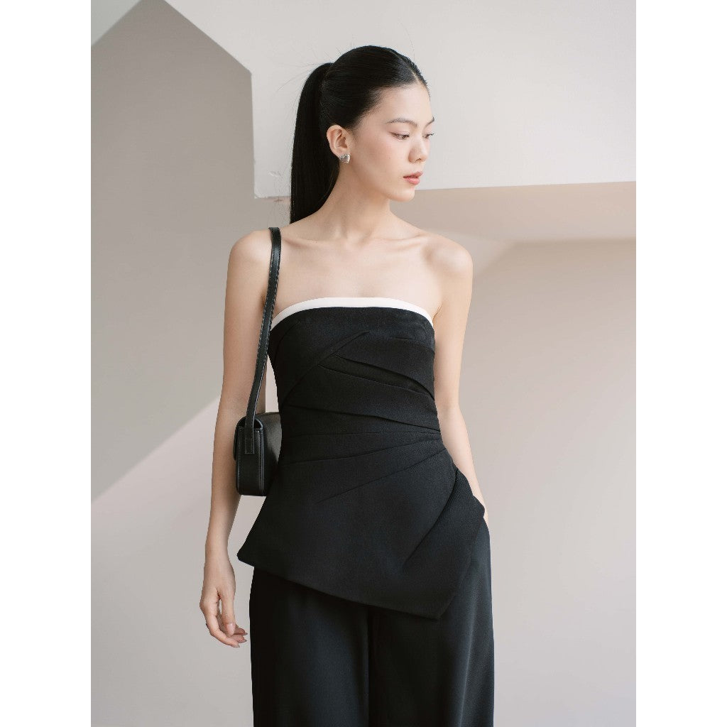 RECHIC Rina bustier shirt with luxurious diagonal bodice