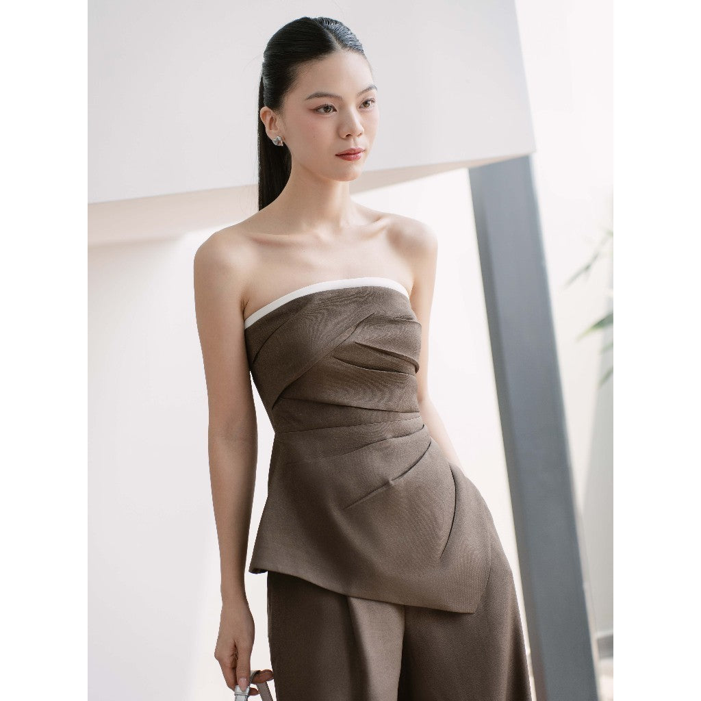 RECHIC Rina bustier shirt with luxurious diagonal bodice