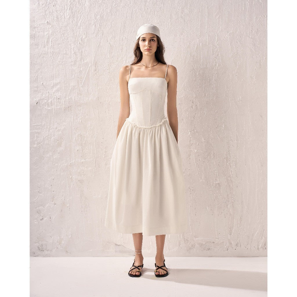 RECHIC Sunme 2-strap dress with luxurious light ruffles at the waist