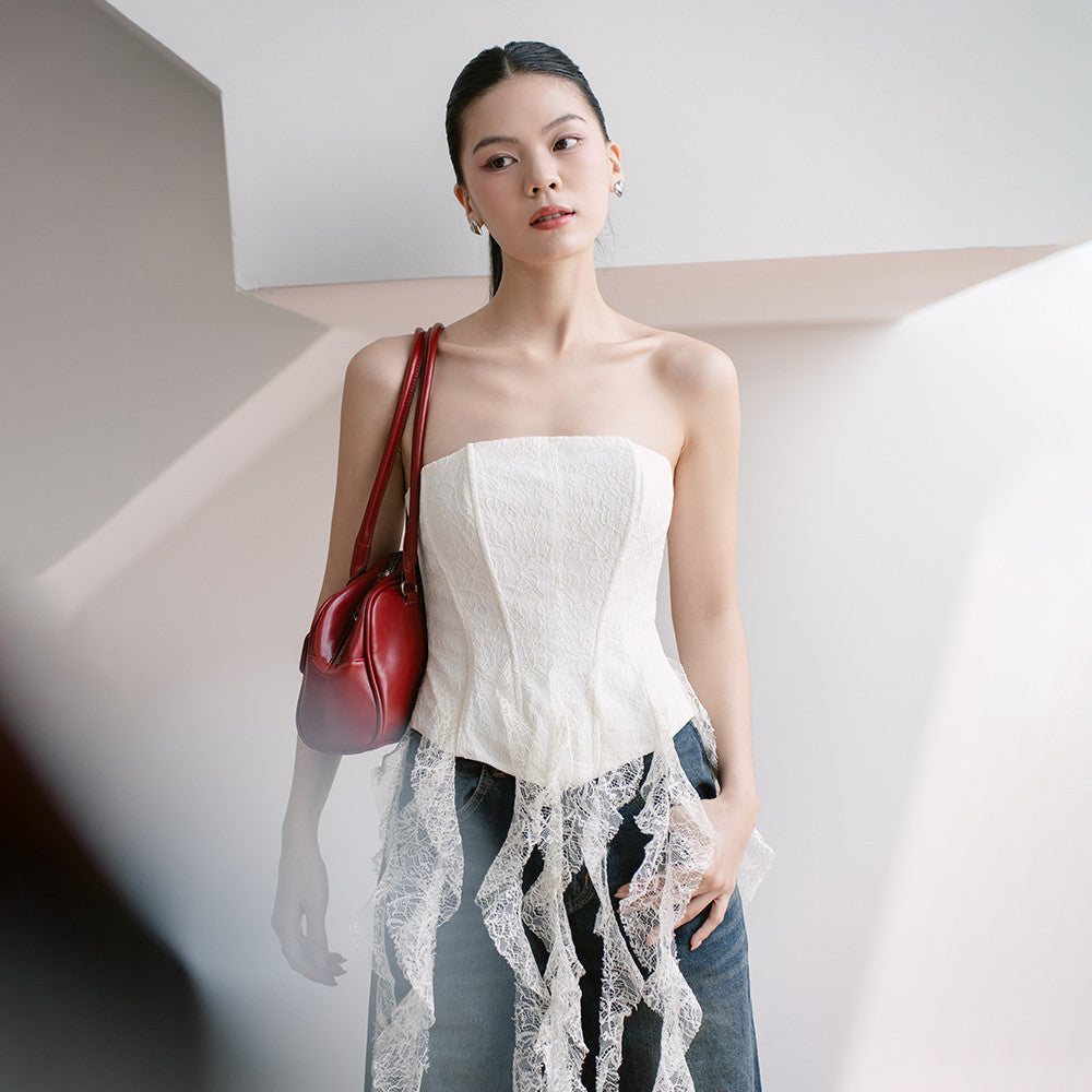 RECHIC Dan Linh bustier style shirt with luxurious tassels