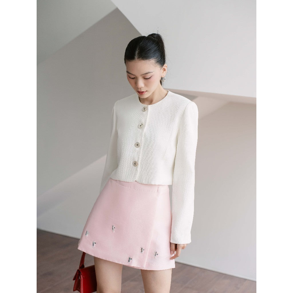 RECHIC Luxurious and elegant long-sleeved Lymi crop top vest