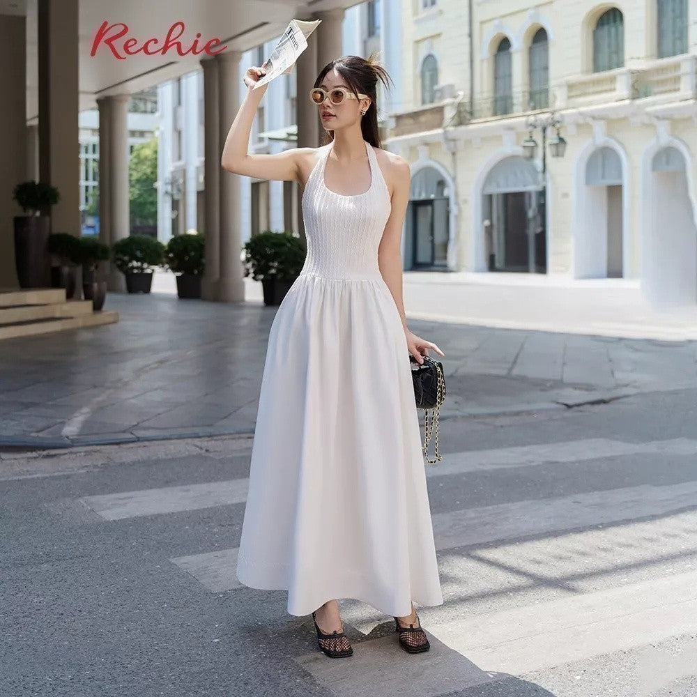 RECHIC Hanie turtleneck dress with long flared cotton, soft, smooth, elegant and luxurious