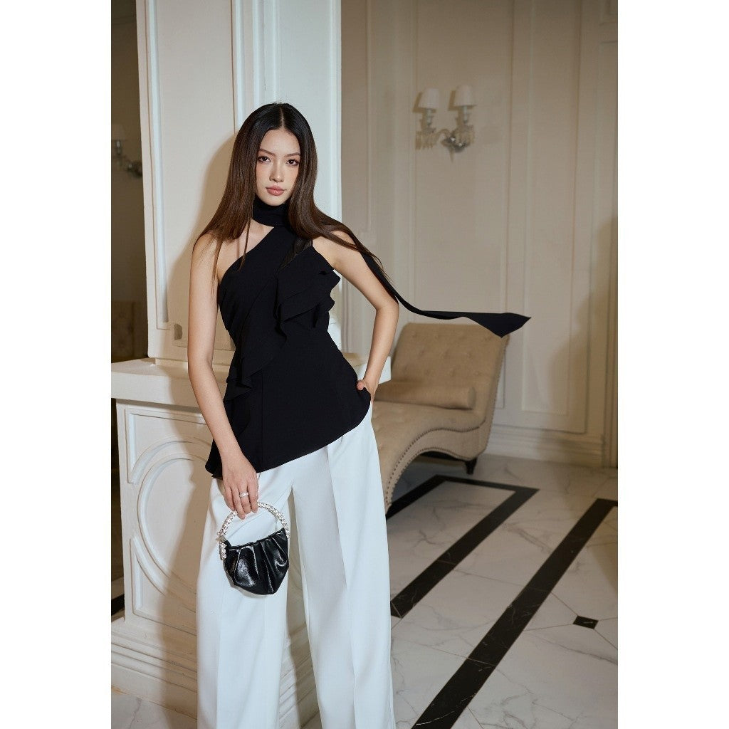 RECHIC Wuyn Pants long, high-waisted wide-leg pants with elegant silhouette